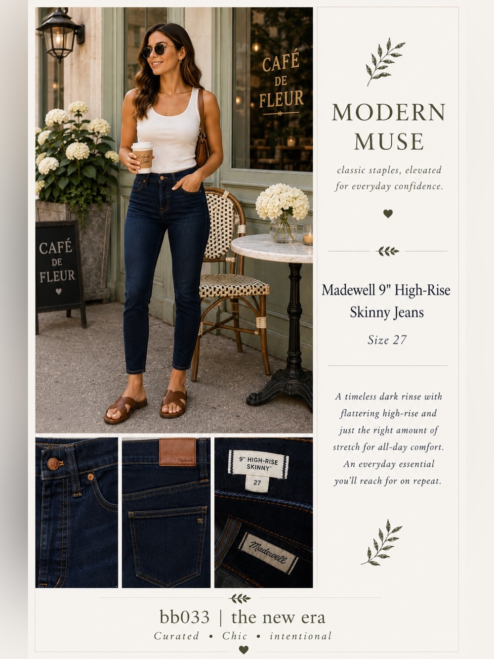 Madewell 9” High-Rise Dark Indigo Skinny Jeans | Size 27